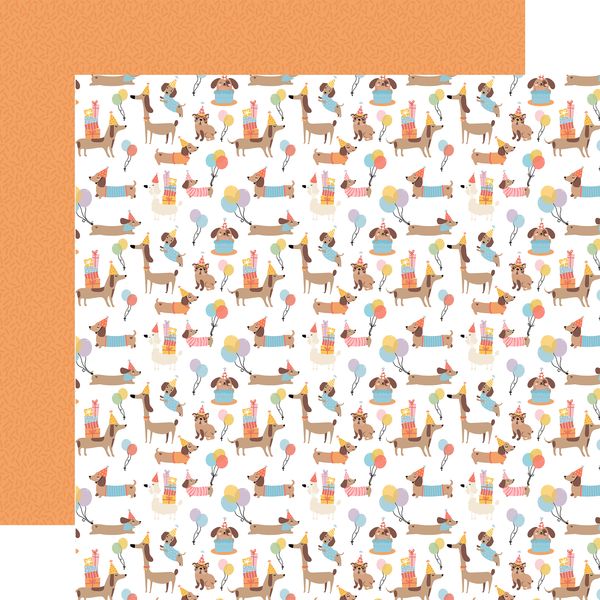 Echo Park Party Animal Party Puppies 12x12 DS Patterned Paper (1 Sheet) (1 Sheet)