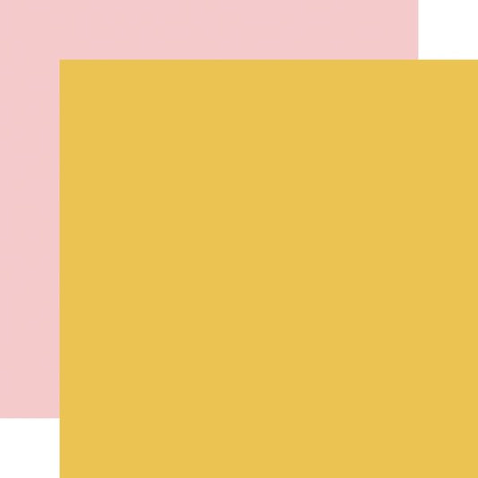 Echo Park Party Animal: Yellow / Pink 12x12 Coordinating Solid Paper (1 Sheet)