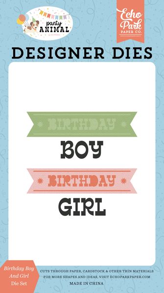 Echo Park Party Animal Birthday Boy And Girl Small Die Set