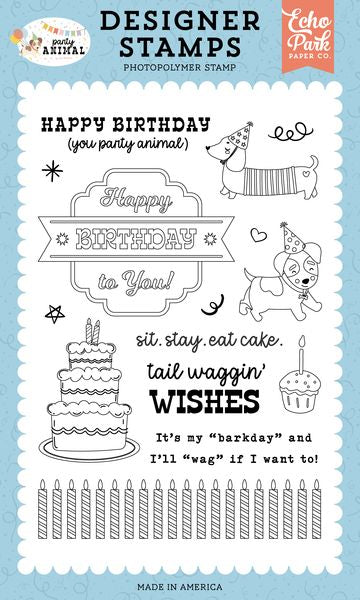 Echo Park Party Animal Barkday Stamp Set