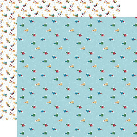 Echo Park -Play all Day Boy-Helicopter Trails - 12x12 Paper