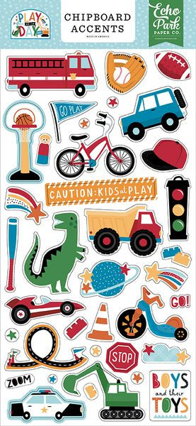 Echo Park Paper Company Play All Day Boy 6x13 Chipboard Accents