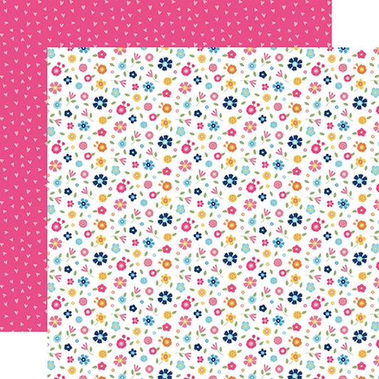 Play All Day Girl Mixed Floral DS Paper (1 Sheet)