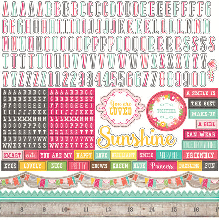 Echo Park Petticoat Stripes Alpha Sticker