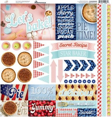 Reminisce Pie Time 12x 12 Elements Stickers