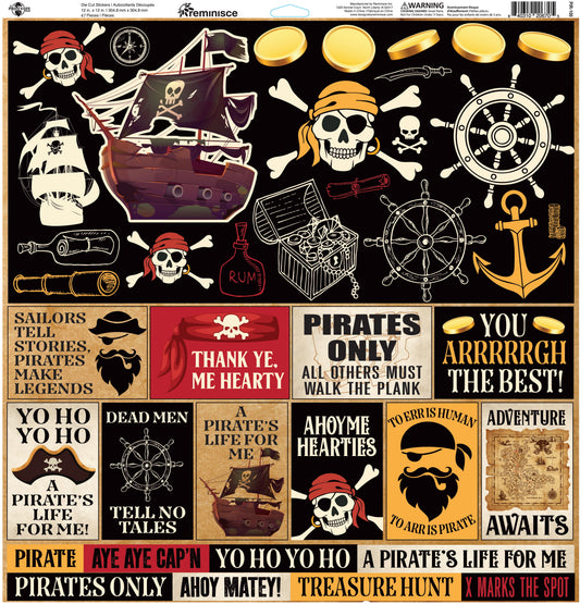 Reminisce A Pirate's Life for Me 12x12 Sticker