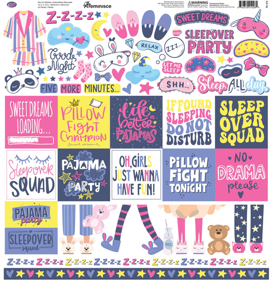Reminisce Pajama Party 12x12 Sticker