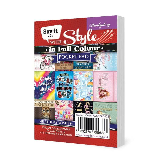 Hunkydory Crafts Say it with Style Pocket Pads - Birthday Wishes