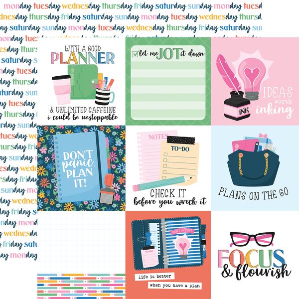 Echo Park Plan on It: 4x4 Journaling Cards