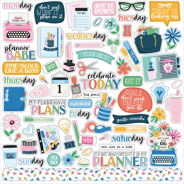 Echo Park Plan On It Element Sticker DS Paper (1 Sheet)
