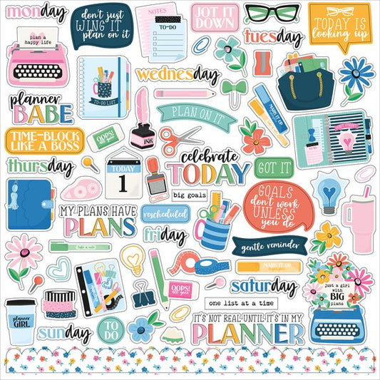 Echo Park Plan On It Element Sticker DS Paper (1 Sheet)