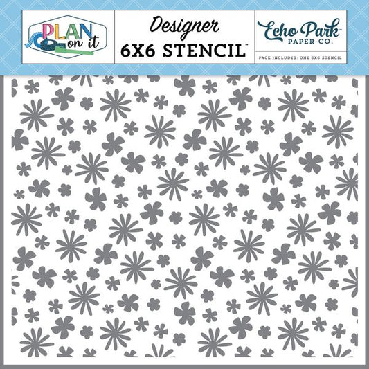 Echo Park Plan on It: Fun Plans Floral Stencil