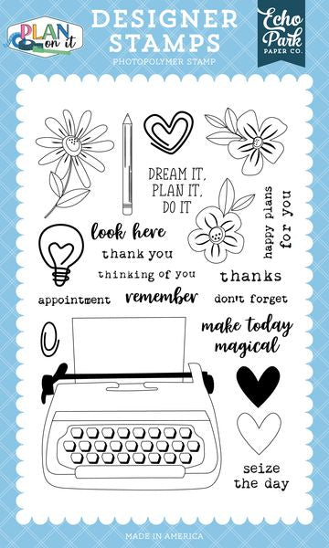 Echo Park Plan on It: Typewriter Text Stamp Set