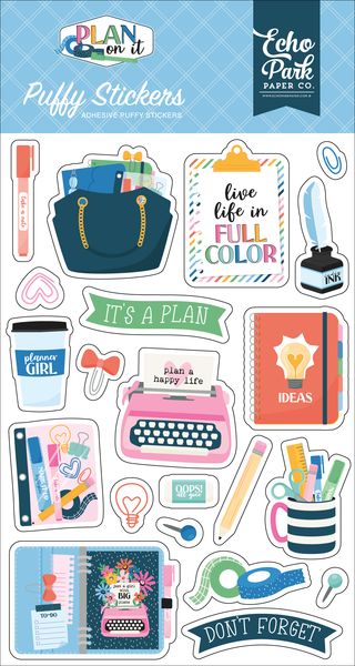 Echo Park Plan On It Puffy Stickers