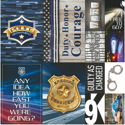 Reminisce Police 12 x 12 Stickers