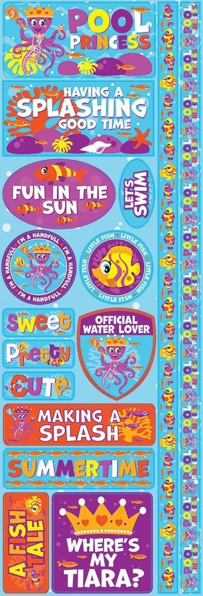 Reminisce Pool Princess Cardstock Sticker
