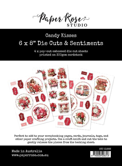 Paper Rose Studio Candy Kisses 6x8 Die Cuts & Sentiments 31668