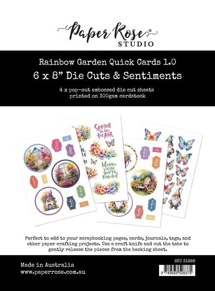 Paper Rose Rainbow Garden 1.0 6x8" Die Cuts & Sentiments 31686