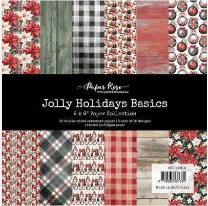 Paper Rose Jolly Holiday Basics 6x6 Paper Collection