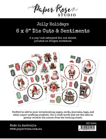Paper Rose Studio Jolly Holidays 6"x8" Die Cuts & Sentiments