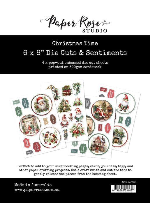 Paper Rose Studio Christmas TIme 6x8 Die Cuts & Sentiments 32766