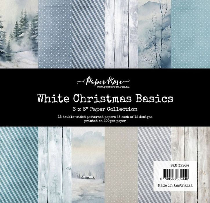 Paper Rose White Christmas Basics 6x6 Paper Collection