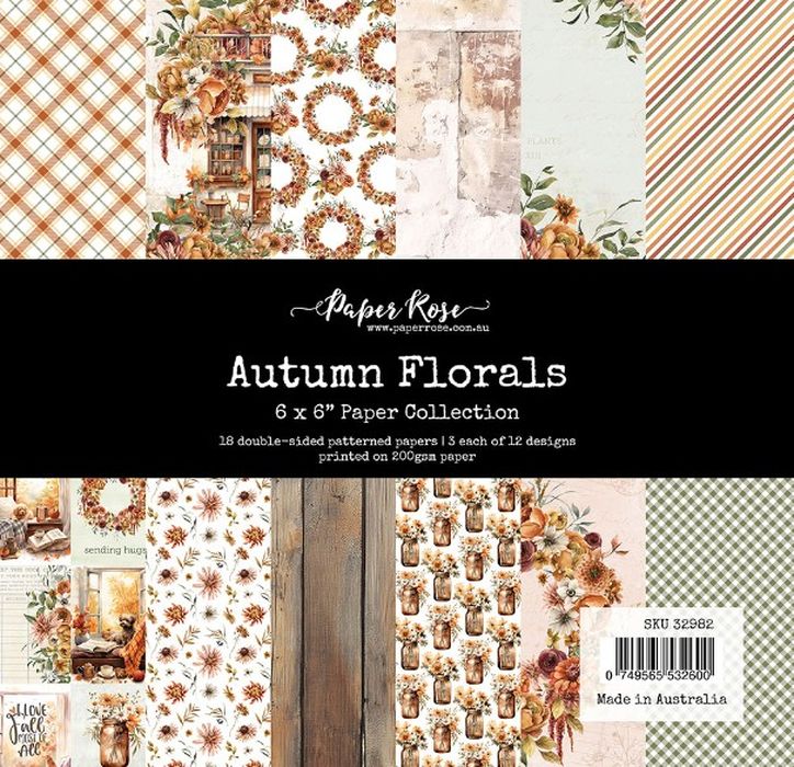 Paper Rose Autumn Florals 6x6 Paper Collection