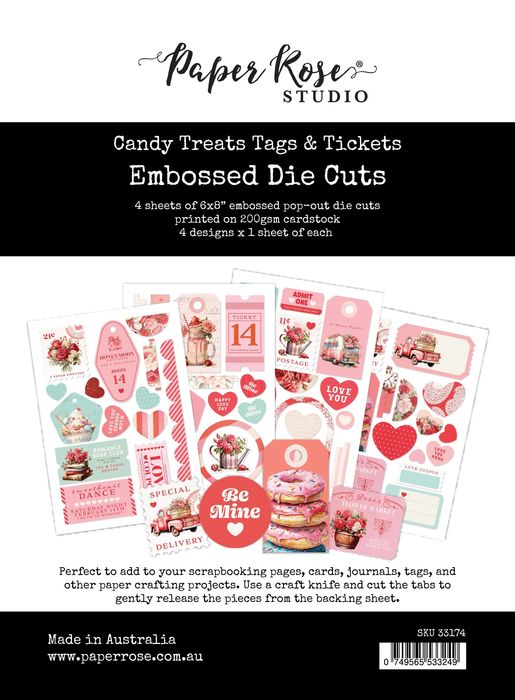 Candy Treats Tags & Tickets Embossed Die Cuts 33174
