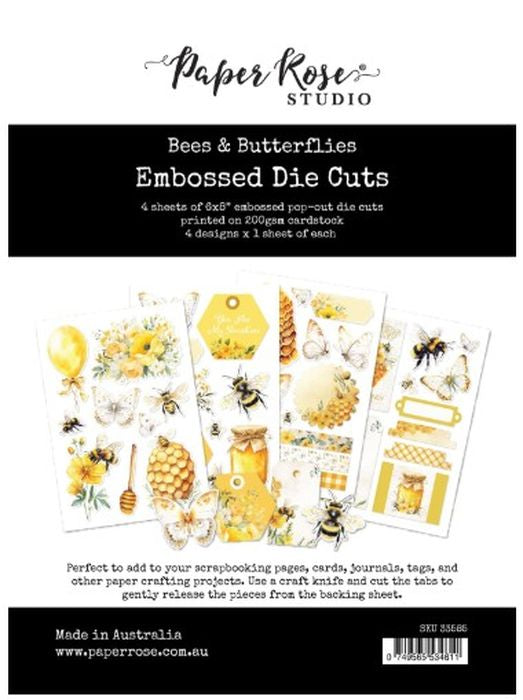 Paper Rose - Bees & Butterflies Embossed Die Cuts