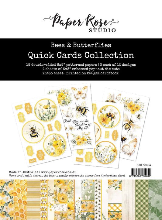 Paper Rose Bees & Butterflies 6x8" Quick Cards Collection