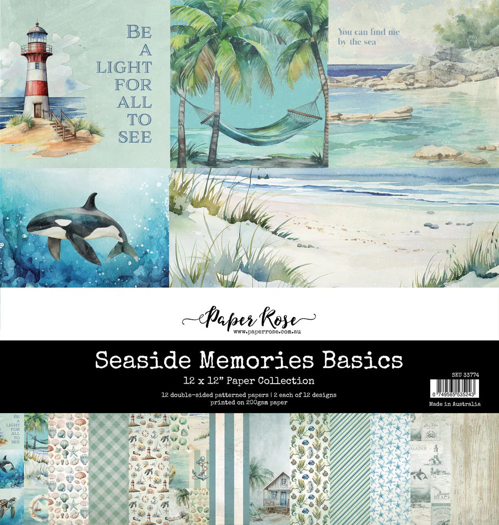 Paper Rose Seaside Memories Basics 12x12 Paper Collection