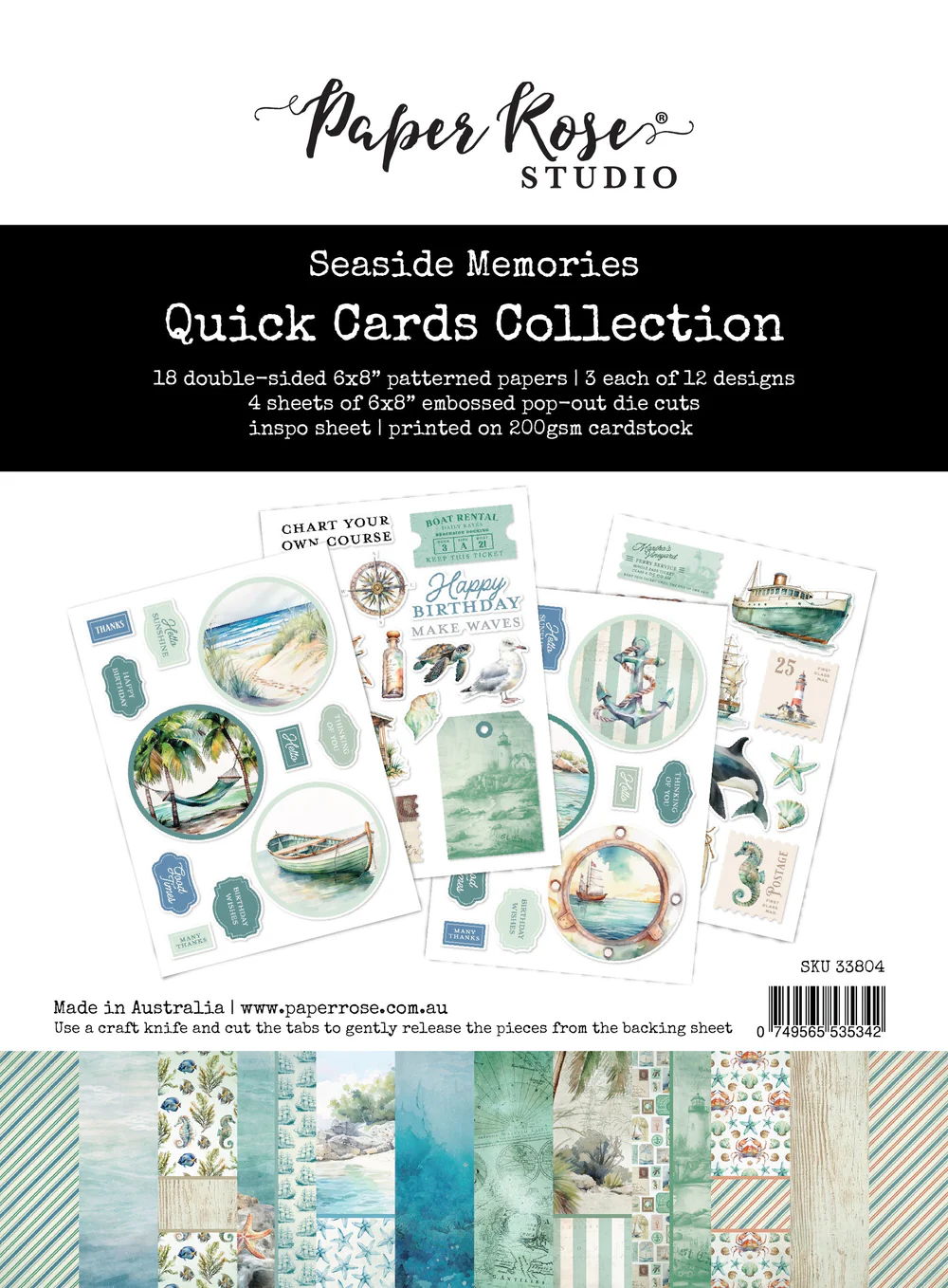 Paper Rose Seaside Memories 6x8" Quick Cards Kit