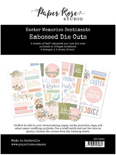 Paper Rose - Easter Memories Sentiment Embossed Die Cuts