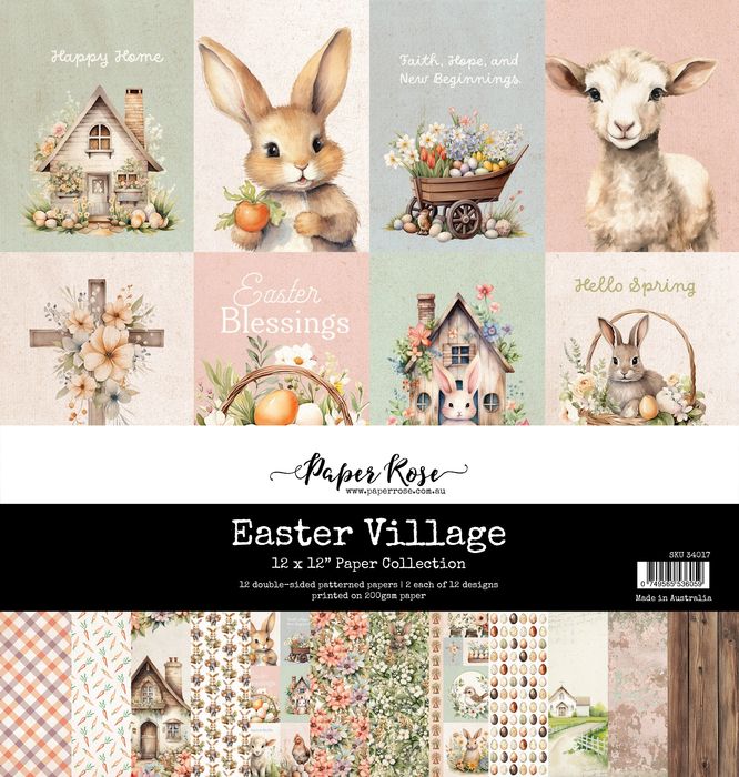 Paper Rose Studio Easter Village 12 x 12 Paper Collection
