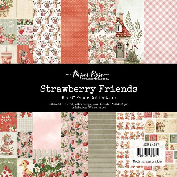 Paper Rose Studio Strawberry Friends 6x6 Paper Collection