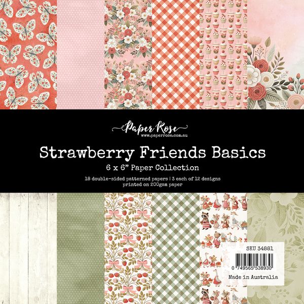 Paper Rose Strawberry Friends Basics 6x6 Paper Collection 34881