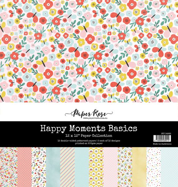 Paper Rose Studio Happy Moments Basics 12x12 Paper Collection