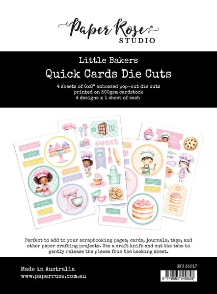 Paper Rose Little Bakers 6x8" Quick Card Die Cuts 35017