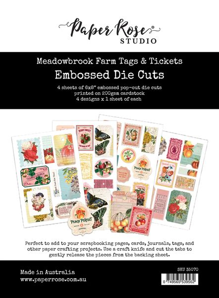Paper Rose Studio Meadowbrook Farm Tags & Tickets: Embossed Die Cuts