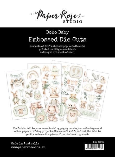 Paper Rose Boho Baby Embossed Die Cuts 35092