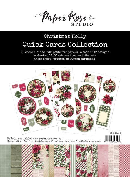 Paper Rose Christmas Holly Quick Card Collection 35172