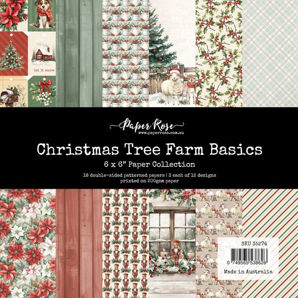 Paper Rose Christmas Tree Farm Basics 6x6 Paper Collection 35274