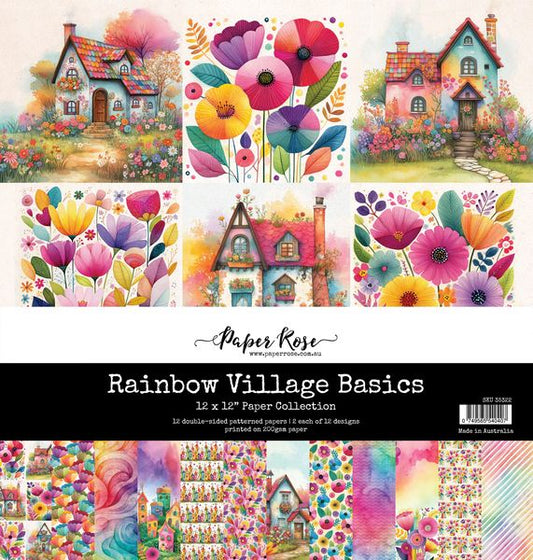 Paper Rose Rainbow Village Basics 12x12 Paper Collection 35322