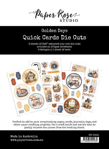 Paper Rose Golden Days Quick Card Die Cuts 35341
