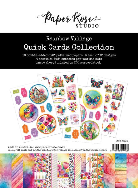 Paper Rose Rainbow Village 6x8" Quick Card Collection 35352
