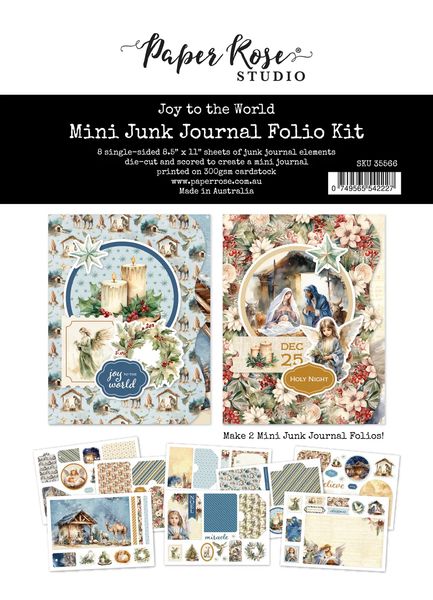 Paper Rose Joy to the World 8.5" x 11" Mini Junk Journal Folio Kit 35566