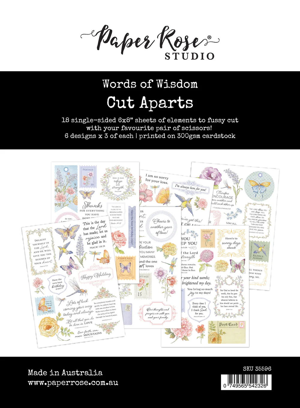 Paper Rose Words of Wisdom Cut Aparts