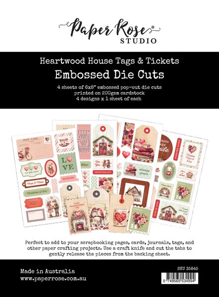 Paper Rose Heartwood House 6x8 Tags & Tickets Embossed Die Cuts