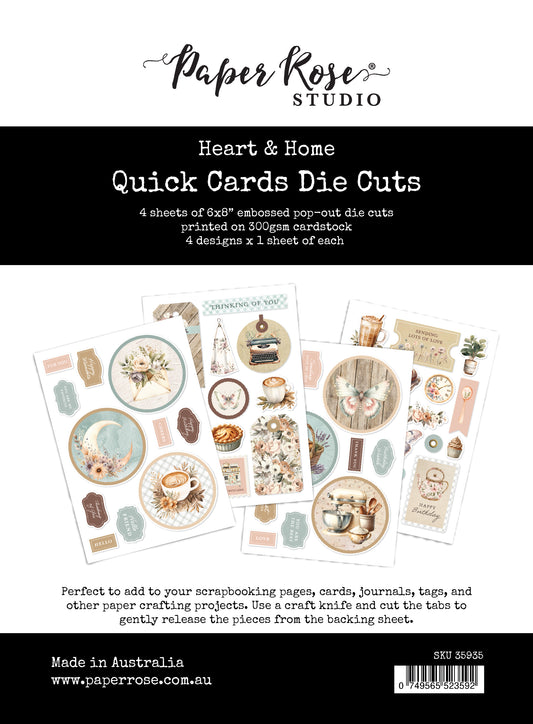 Paper Rose Heart & Home 6x8" Quick Cards Embossed Die Cuts
