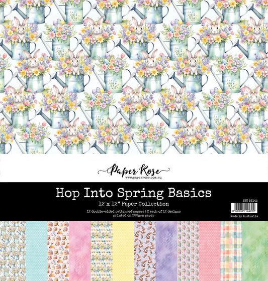 Paper Rose Hop Into Spring Basics 12x12 Paper Collection